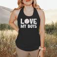 I Love My Boys Baseball Moms Flowy Tank