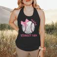 Mama Biggest Fan Coquette Bow Baseball Mom Fan Mother's Day Flowy Tank Mama Biggest Fan Coquette Bow Baseball Mom Fan Mother's Day Flowy Tank