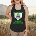Messy Bun Baseball Mom My Stepchild Works From Home Flowy Tank