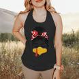 Messy Bun Baseball Mom Turkey Face Matching Thanksgiving Flowy Tank
