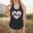 Mother's Day Distressed Heart Baseball Mom Mama Sport Fan Flowy Tank