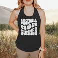 Retro Baseball Mom Summer Groovy Appreciation Flowy Tank