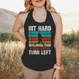 Retro Hit Hard Run Fast Turn Left Baseball Lover Flowy Tank Retro Hit Hard Run Fast Turn Left Baseball Lover Flowy Tank