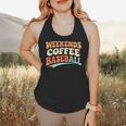 Weekends Coffee Baseball Retro Vibes Flowy Tank