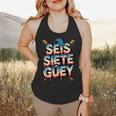SEIS Siete Guey Baseball Drip Mexico Spanish 67 Slang Boys Flowy Tank