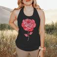 Sporty Rose Graphic With Baseball And Rugby Ball Petals Flowy Tank