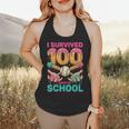 I Survived 100 Days Of School Baseball Ice Cream Drip Flowy Tank