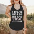 I Teach Kids To Hit And Steal Baseball Coach Sport Lover Men Flowy Tank