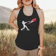 Valentines Day Baseball Batter Silhouette Heart Flowy Tank Valentines Day Baseball Batter Silhouette Heart Flowy Tank
