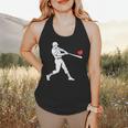 Valentines US Baseball Player Silhouette Heart Flowy Tank