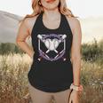 I Wear Purple For Alzheimers Awareness Baseball Heart Ribbon Flowy Tank