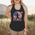 Women's Batter Patriotic American Flag Baseball Silks Flowy Tank Women's Batter Patriotic American Flag Baseball Silks Flowy Tank