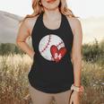 Womens Custom Baseball Mom Number 94 Heart For Mom Mommy Flowy Tank