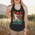 Women's Eat Sleep Baseball Repeat Vintage Player Sport Lover Retro Flowy Tank