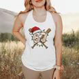 67 Baseball Xmas Lights Santa Hat Holiday Flowy Tank
