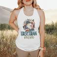Artsy Baseball Mom Flowers Unique Game Day Ball Distressed Flowy Tank