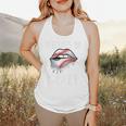Baseball Mom Pitches Be Crazy Lips Premium Flowy Tank
