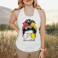 Baseball Mom Softball Mom Of Both Messy Bun Mother's Day Flowy Tank