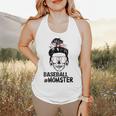 Baseball Momster Messy Bun Skull Mom For Women Halloween Flowy Tank Baseball Momster Messy Bun Skull Mom For Women Halloween Flowy Tank
