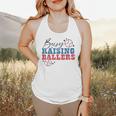 Busy Raising Ballers Retro Groovy Baseball Mom Outfit Flowy Tank