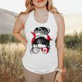 Canadian Baseball Mom Canada Flag Baseball Girl Flowy Tank