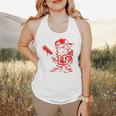 Drippy Baseball Mascot Valentine Heart Glasses Cartoon Flowy Tank Drippy Baseball Mascot Valentine Heart Glasses Cartoon Flowy Tank