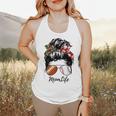 Football Mom Baseball Mom Life Messy Bun Mom Of Both Flowy Tank