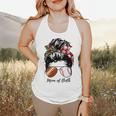 Football Mom Baseball Mom Of Both Messy Bun Mother's Day Flowy Tank Football Mom Baseball Mom Of Both Messy Bun Mother's Day Flowy Tank