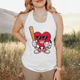 Heart Playing Baseball Valentines Day Flowy Tank