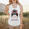 Kinda Busy Raising Ballers Messy Bun Funny Baseball Mom Flowy Tank