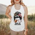 Mom Of Ballers Messy Bun Football Mom Baseball Mom Of Both Flowy Tank