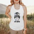 Mom Of Both Volleyball And Baseball Mom For Women Messy Bun Flowy Tank Mom Of Both Volleyball And Baseball Mom For Women Messy Bun Flowy Tank