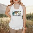 Peace Love Baseball Lover Motif For Women Pink Baseball Mom Flowy Tank