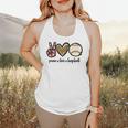 Peace Love Baseball Mom Leopard Print Cheetah Pattern Flowy Tank