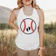 Pregnant Baseball Mom Pregnancy Announcement Baby Feet Belly Flowy Tank