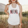Retro Checkered Tired But Caffeinated Baseball Mom Leopard Flowy Tank
