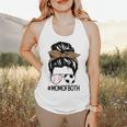Soccer Baseball Mom Of Both Messy Bun Leopard Mother's Day Flowy Tank