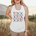 Tic Tac Toe Love Hearts Romantic Valentine Raglan Baseball Tee Flowy Tank