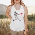 Valentines Baseball Batter Heart Player Silhouette Premium Tri-Blend Flowy Tank