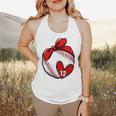Womens Custom Baseball Mom Number 12 Heart For Mom Mommy Premium Flowy Tank