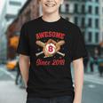 8 Year Old Boys Awesome Since 2018 Baseball Birthday Graphic Youth