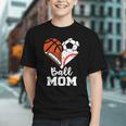 Ball Mom Heart Soccer Basketball Baseball Football Mom Graphic Youth