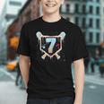 Baseball 7 Year Old Ice Cream Drip 7th Birthday Boy Number 7 Graphic Youth Baseball 7 Year Old Ice Cream Drip 7th Birthday Boy Number 7 Graphic Youth