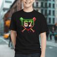 Baseball Ice Cream Drip Number 67 Player 6 7 Christmas Pjs Graphic Youth Baseball Ice Cream Drip Number 67 Player 6 7 Christmas Pjs Graphic Youth