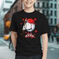 Cute Dripping Baseball Lover Valentines Day Boys Kids Graphic Youth