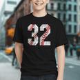 Distressed Baseball Number 32 Jersey Uniform Player Fan Graphic Youth Distressed Baseball Number 32 Jersey Uniform Player Fan Graphic Youth