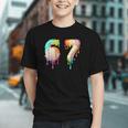 Kids Meme 67 Number Six 6 Seven 7 Ice Cream Drips Baseball Graphic Youth