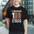 I Tackled 100 Days Of School Baseball Player Kids Teacher Graphic Youth