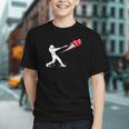 Valentines Day Baseball Batter Silhouette Heart Graphic Youth Valentines Day Baseball Batter Silhouette Heart Graphic Youth
