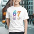 67 Meme Baseball Kids Girls Humor Number 6 7 Graphic Youth